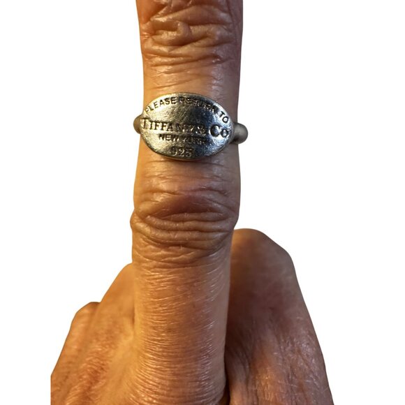 Tiffany & Co Size 6 Sterling Silver 925 Return To Tiffany New York Ring Oval - Picture 6 of 14